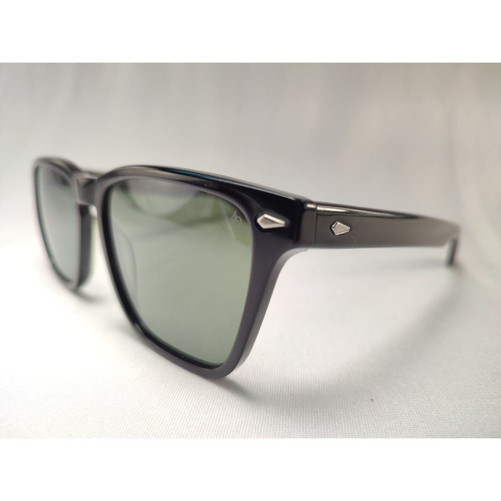 American Optical Hudson Black 57-19-145 Green Lens Square Sunglasses NWOT
